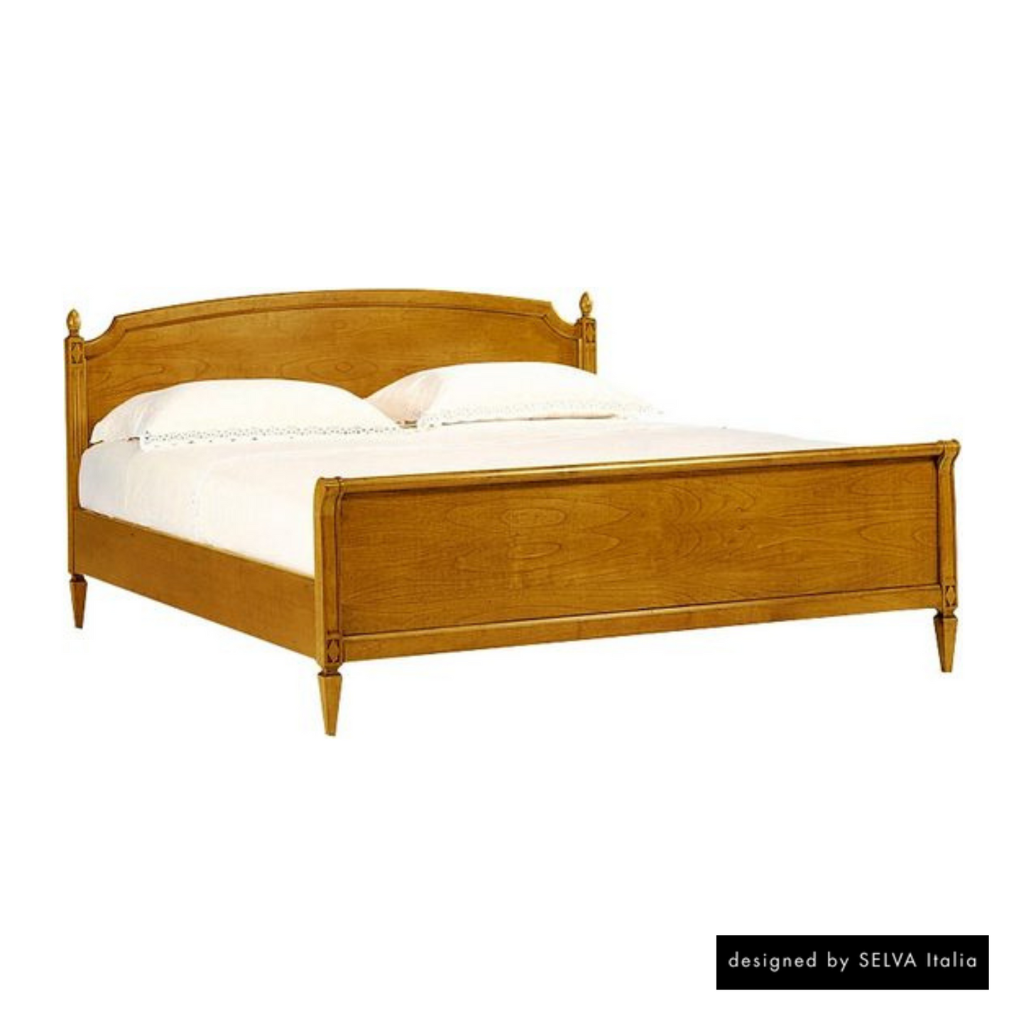 Doppelbett <Villa Borghese> Modell 2371, Französisch kirschbaumfarbig antik