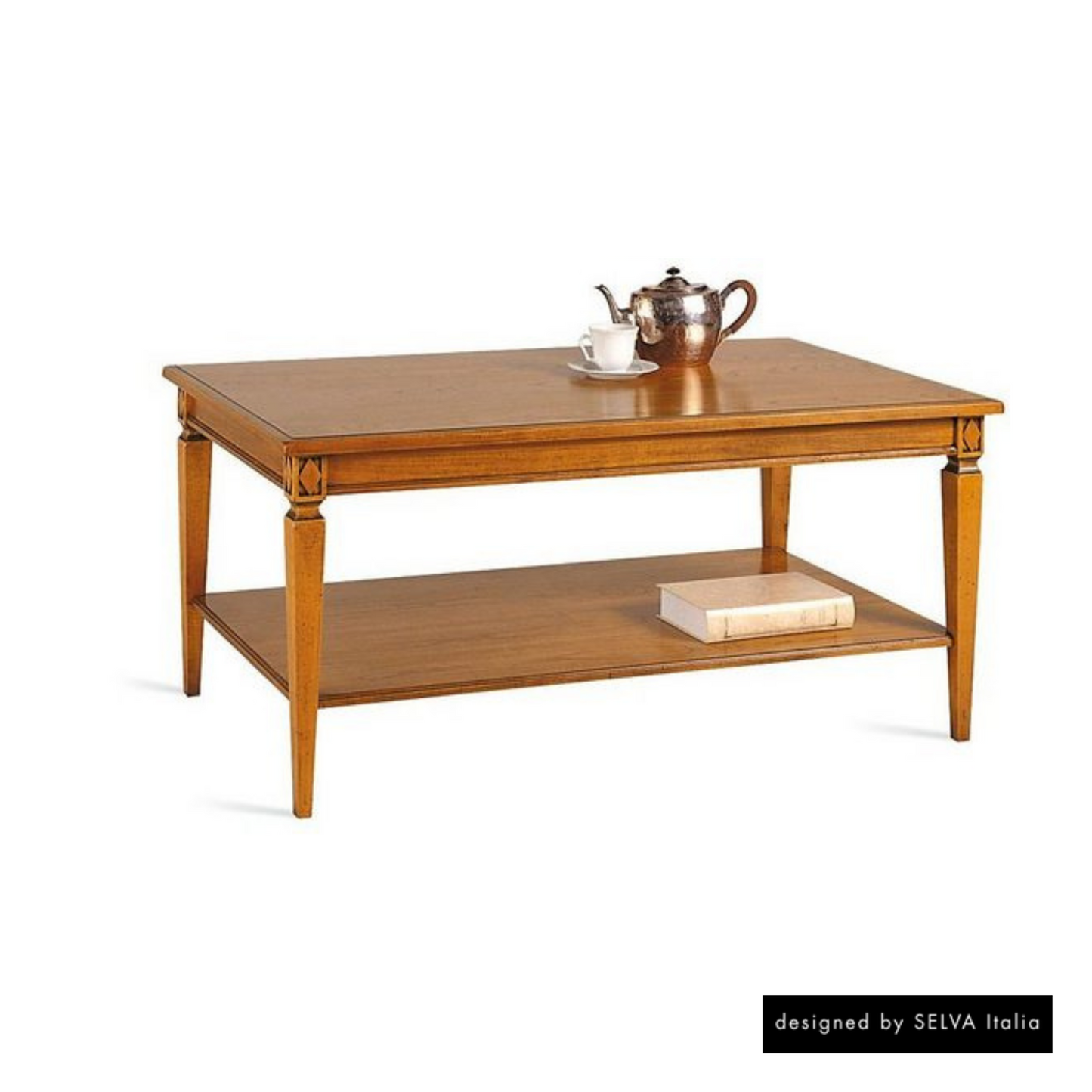 Couchtisch <Villa Borghese> Modell 3372, kirschbaumfarbig antik mit Gebrauchsspuren