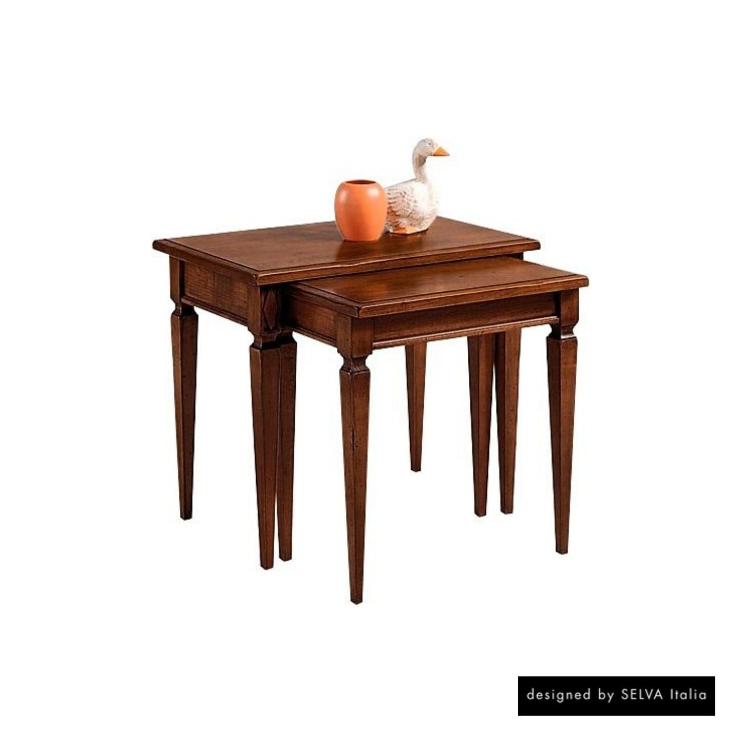 Zweisatztisch <Villa Borghese> Modell 3373, nussbaumfarbig antik