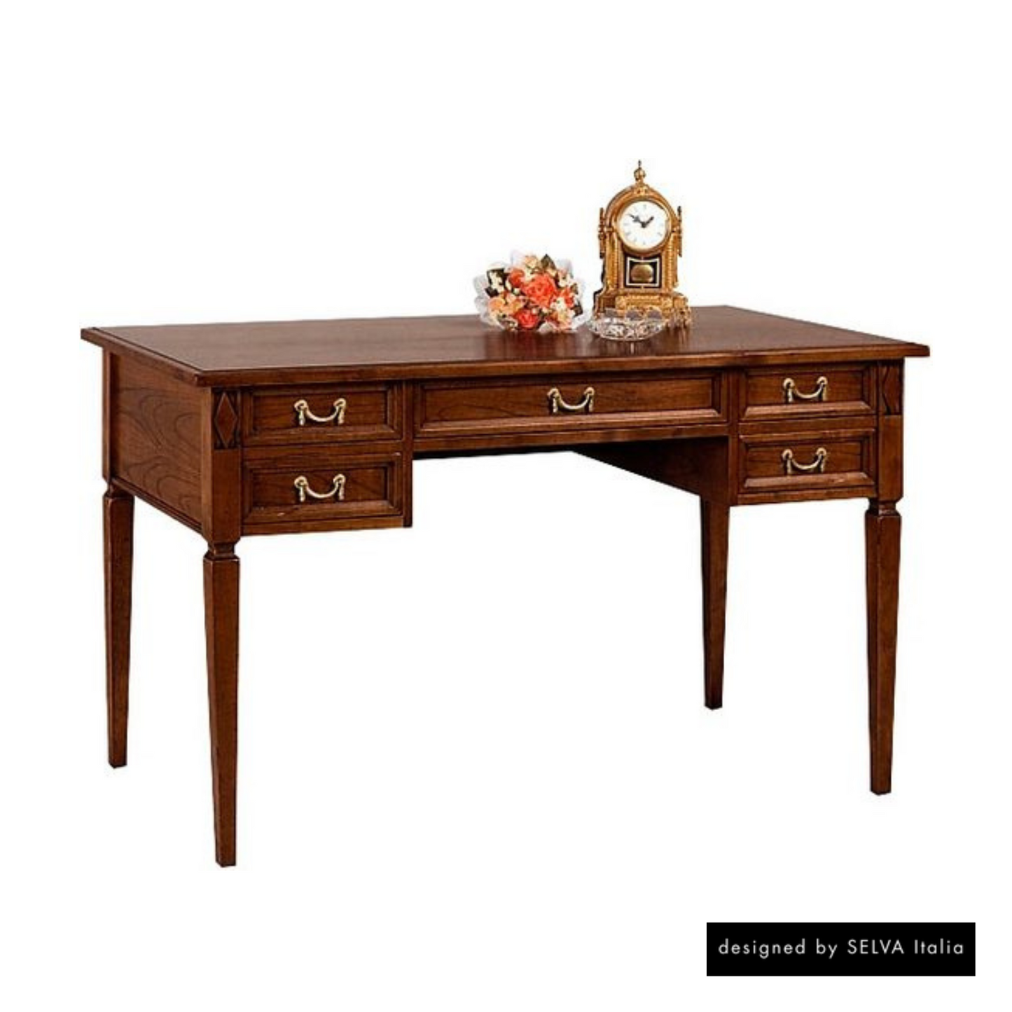 Schreibtisch <Villa Borghese> Modell 6371, nussbaumfarbig antik