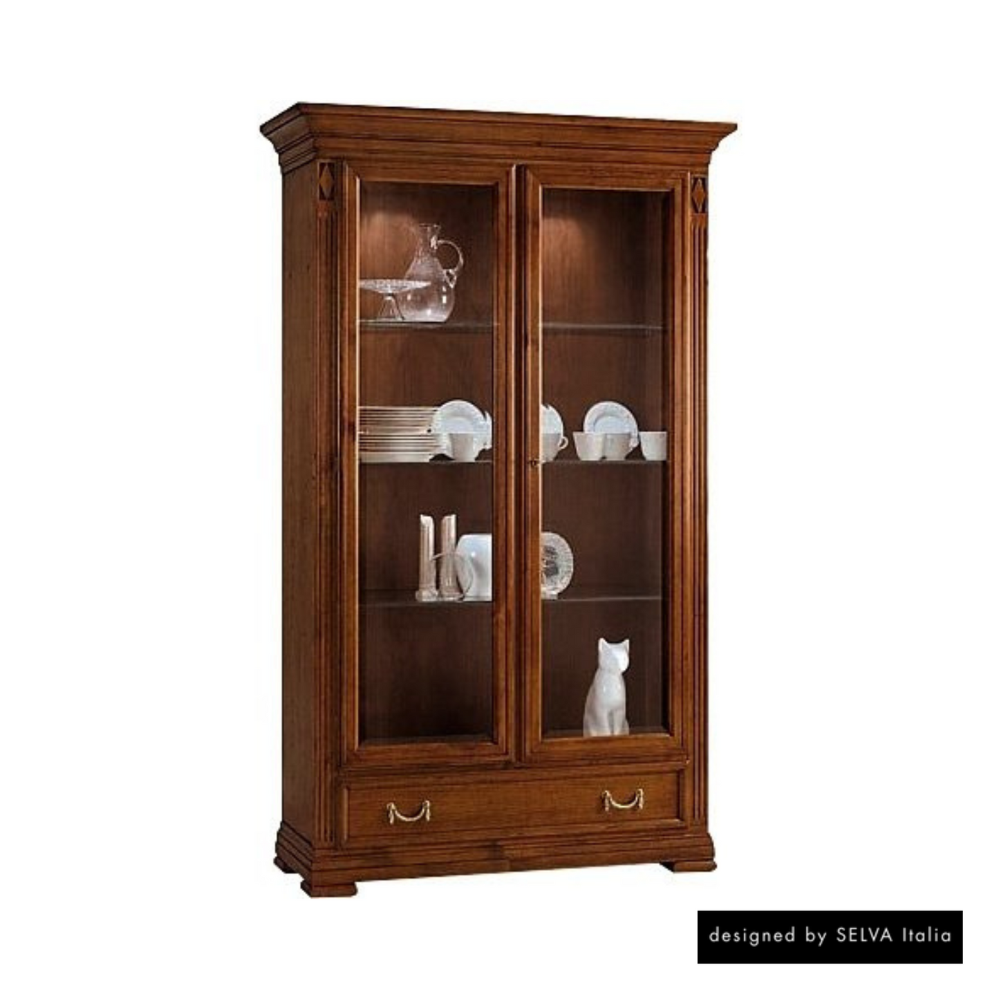 Vitrine <Villa Borghese> Modell 7373, nussbaumfarbig antik