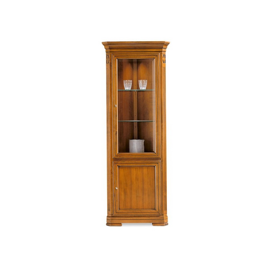 Eckvitrine <Villa Borghese> Modell 7384, kirschbaumfarbig antik